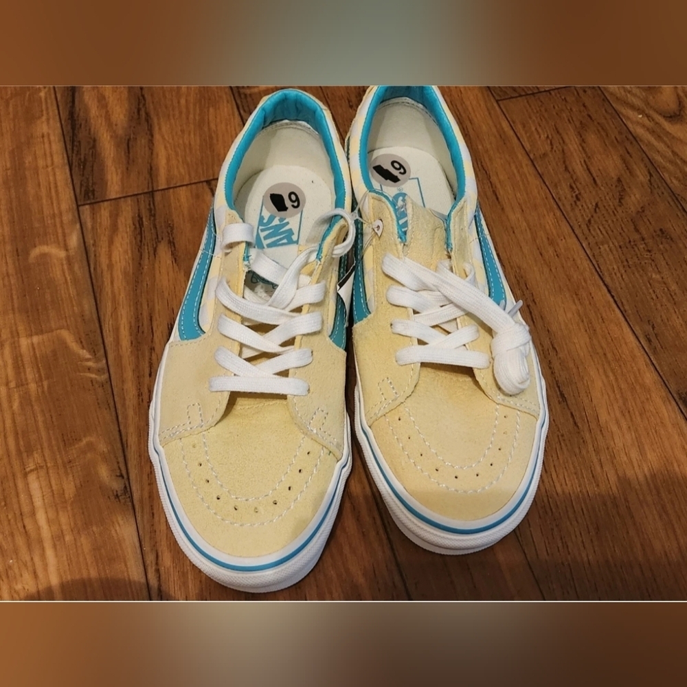 VANS SK8 Low Checkerboard Banana Cream Teal Shoes M Size 6 W Size 7.5Brand New - Picture 7 of 7